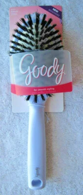 Cepillo de pelo Goody Cushion peinado suave cerdas de jabalí natural plástico blanco Foto 1 de 4