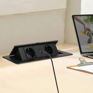 Versenkbare Steckdosenleiste,Einbausteckdose mit USB+Typ-C Pop Up Tischsteckdose - Bild 1 von 16