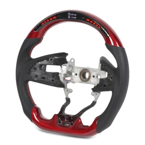 For Red Carbon Fiber LED Display Shift Lights Steering Wheel Replacement For - Picture 1 of 12