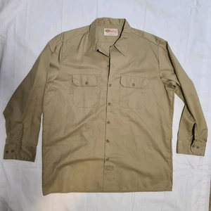 DICKIES Arbeitshemd Herren XL braun langarm Knopfleiste Baumwollmischung klassisch - Bild 1 von 7