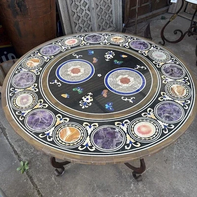 Lusso Pietra Dura Caffè Tavolo Top - Elegante 36 " - Immagine 1 di 4