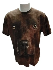 The Mountain T-Shirt XL Chocolate Lab Dog Face Brown Mineral Wash TEE - Picture 1 of 8