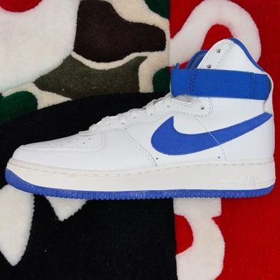 Size 9 - Nike Air Force 1 High White Game Royal *LIGHTLY WORN* - Image 1 of 4