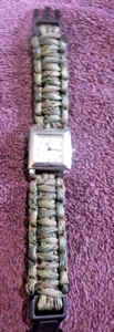 Reloj Geneva Unisex con Banda Paracord Camuflada Marrón/Verde ~ Batería Nueva ~ Nuevo de Lote Antiguo - Imagen 1 de 3