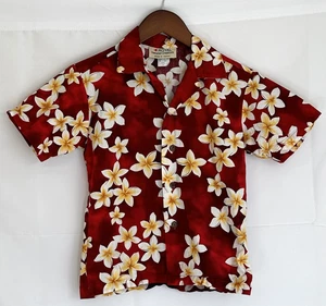 Royal Hawaiian Creations Boy's Size 10 Red Island Floral Aloha Hawaiian Shirt - Picture 1 of 3