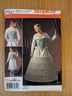 Simplicity 2621 16th Century Undergarments US Size 16 18 20 22 24  UNCUT NEW - Image 1 of 3