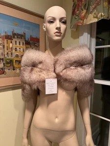 42 Zoll - 13 Zoll weiß grau Polarfuchs Echtfell Schal Halstuch Stola Old Hollywood - Bild 1 von 9