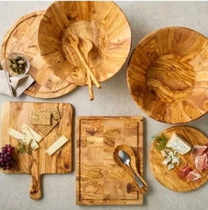Schönes italienisches Arte Legno extra großes quadratisches Schneidebrett aus massivem Olivenholz - Bild 1 von 5