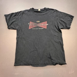 Budweiser T-Shirt Men’s XL Black Distressed Graphic Beer Tee King of Trades - Picture 1 of 9