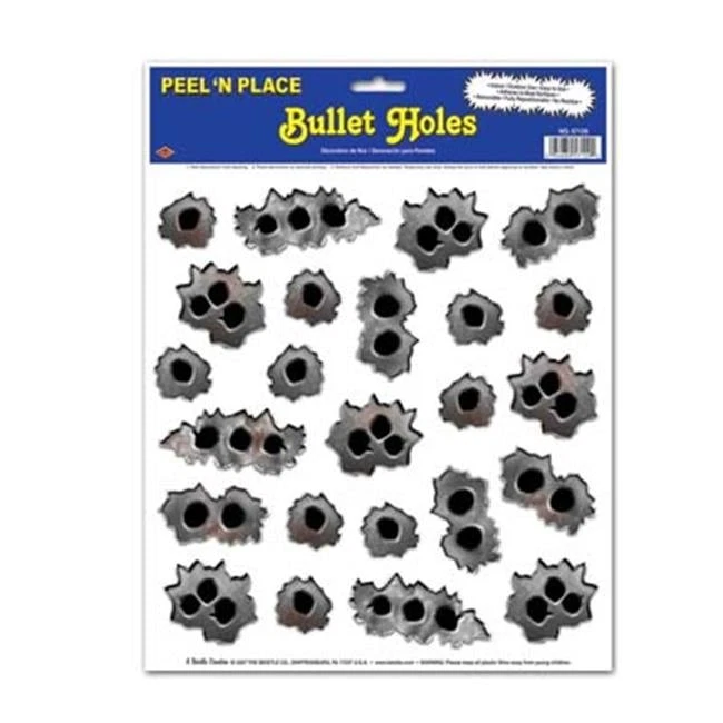 Beistle 57129 - Bullet Holes Peel N Place - 12 Inches- Pack of 12