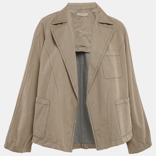 Giacca Bottega Veneta grigia denim aperta davanti S