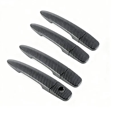 Juego de cubierta de manija de puerta lateral de fibra de carbono para Nissan Sentra 2013-2019 sedán Foto 1 de 4