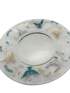 Vintage MCM Georges Briard Birds of Paradise 8” Plate Gold Turquoise White - Picture 1 of 6