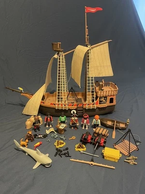 Rare Vintage PLAYMOBIL toys 3750  Pirate Ship Boat Accessories. Not complete - Image 1 of 4