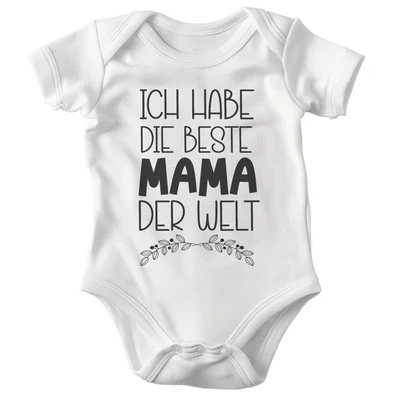 22FEELS Mädchen Babybody Beste Mama Der Welt Heiraten Weiss BIO-Baumwolle Strampler