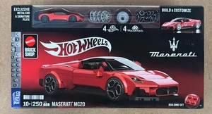 RED MASERATI MC20 Mattel Brick Shop Building Set Hot Wheels LEGO - Picture 1 of 1