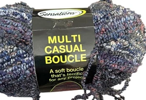 Sensations Multi Casual Boucle Yarn Blue Grey 4766 3.5oz 187yds JoAnn - Picture 1 of 6