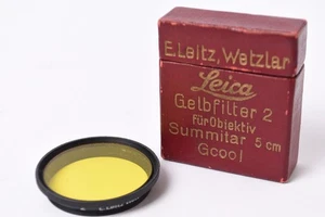 E. Leitz Wetzlar Push-on Yellow Filter 2 for Summitar 50mm Lens + original Box - Picture 1 of 3