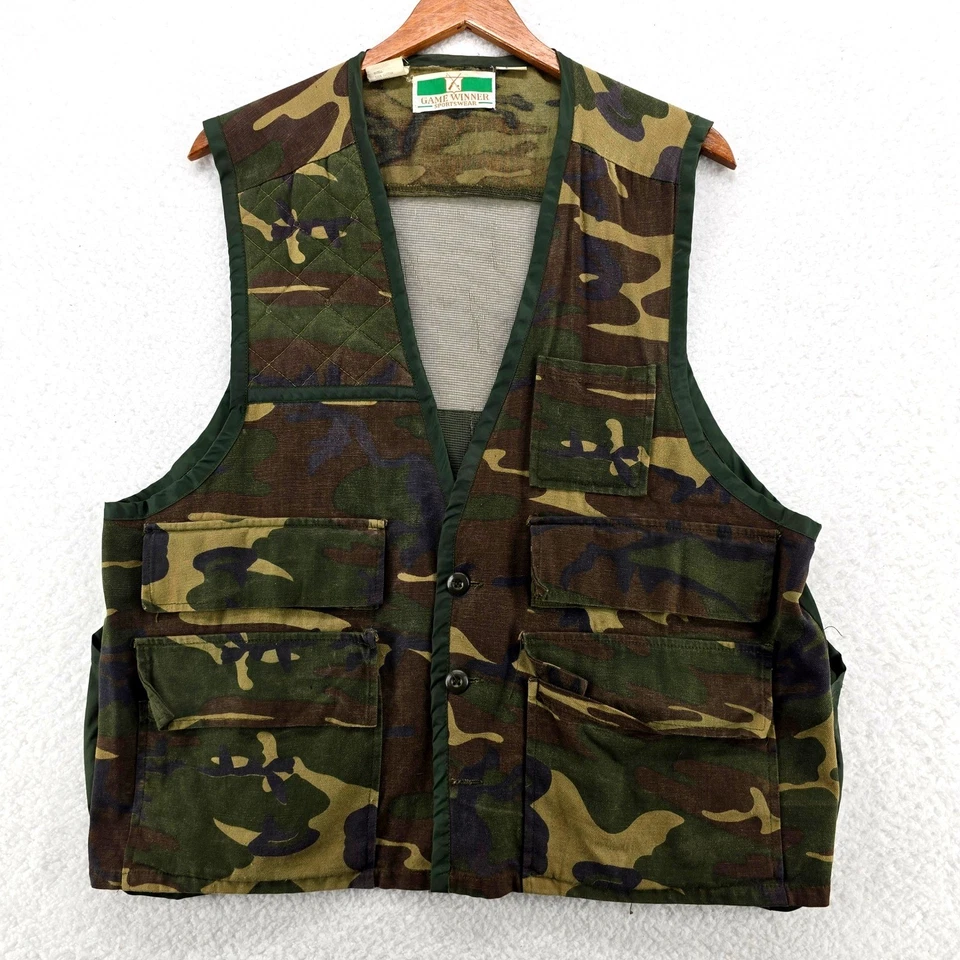 Game Winner Sportswear Camouflage Hunting Fishing Vest Men's Large Pockets - Image 1 of 4