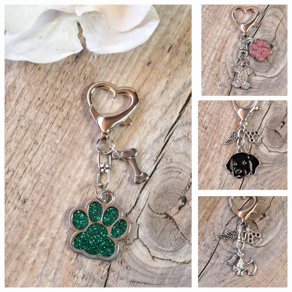 MARKENLOS Glücksbringer für Hundefreunde Hundeknochen Pfote Geschenk Schlüsselanhänger