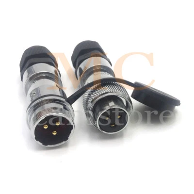 WS20 25A 3pin Circular Waterproof Connector,Aviation Cable Connector Plug Socket - Image 1 of 4