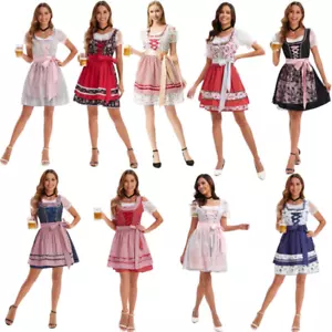 Vintage Damen Dirndl Trachtenkleid Oktoberfest Festkleid Kleid Karneval Kostüm🔥 - Bild 1 von 27
