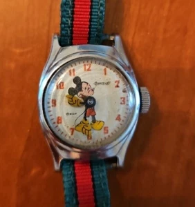 60er Jahre Timex Mickey Mouse Aufziehuhr - für Teile oder Reparatur - Bild 1 von 7