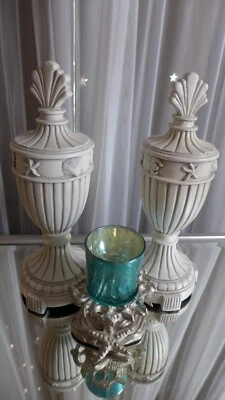 NUEVO Lote de 3 Columnas Playa Costera KIRKLANDS Paisaje de Mesa/Remate Decoración de Arreglo de Mar Foto 1 de 4