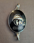 Coach Turn Lock Keychain Silvertone Metal Black Logo Turn-Lock for 2 Keyrings
