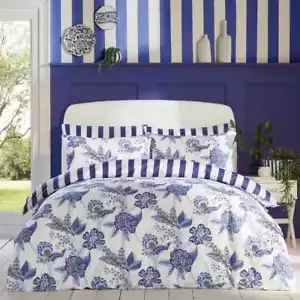 Set copripiumino Cath Kidston cotone scarabocchi e sogni ad occhi aperti in blu royal - Foto 1 di 9