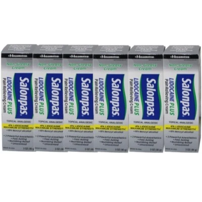 6 Pack Salonpas Lidocaine Pain Relieving Cream! 4 Lidocaine 3Oz Each - Image 1 of 4
