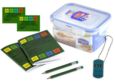 Set geocache tracciabile FTF Travelbug scatola registri note di ricerca set pacchetto lock - Immagine 1 di 2