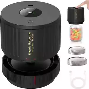 Electric Mason Jar Vacuum Sealer Kit For Wide Mouth And Regular Mouth Mason Jars - Picture 1 of 11