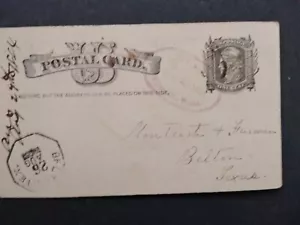 Texas: Davilla 1884 Postal Card, Sawtooth Violet Oval Milam County Cancel - Picture 1 of 3