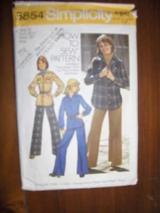 Vintage Original 1973-Simplicity-Shirt,Jacket,Pants-Size 10-Bust 32.1/2 in-£2 - Picture 1 of 1