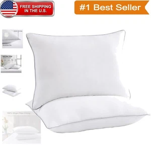 Cozy Standard Pillows Set of 2 - Machine Washable and Breathable Design - Picture 1 of 10