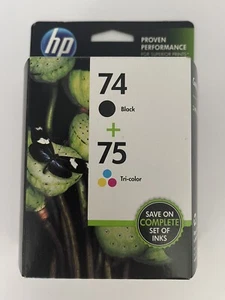 Genuine HP 74/75 Black & Tri-Color Ink Cartridge Combo Pack CC659FN NEW EX 12/13 - Picture 1 of 3