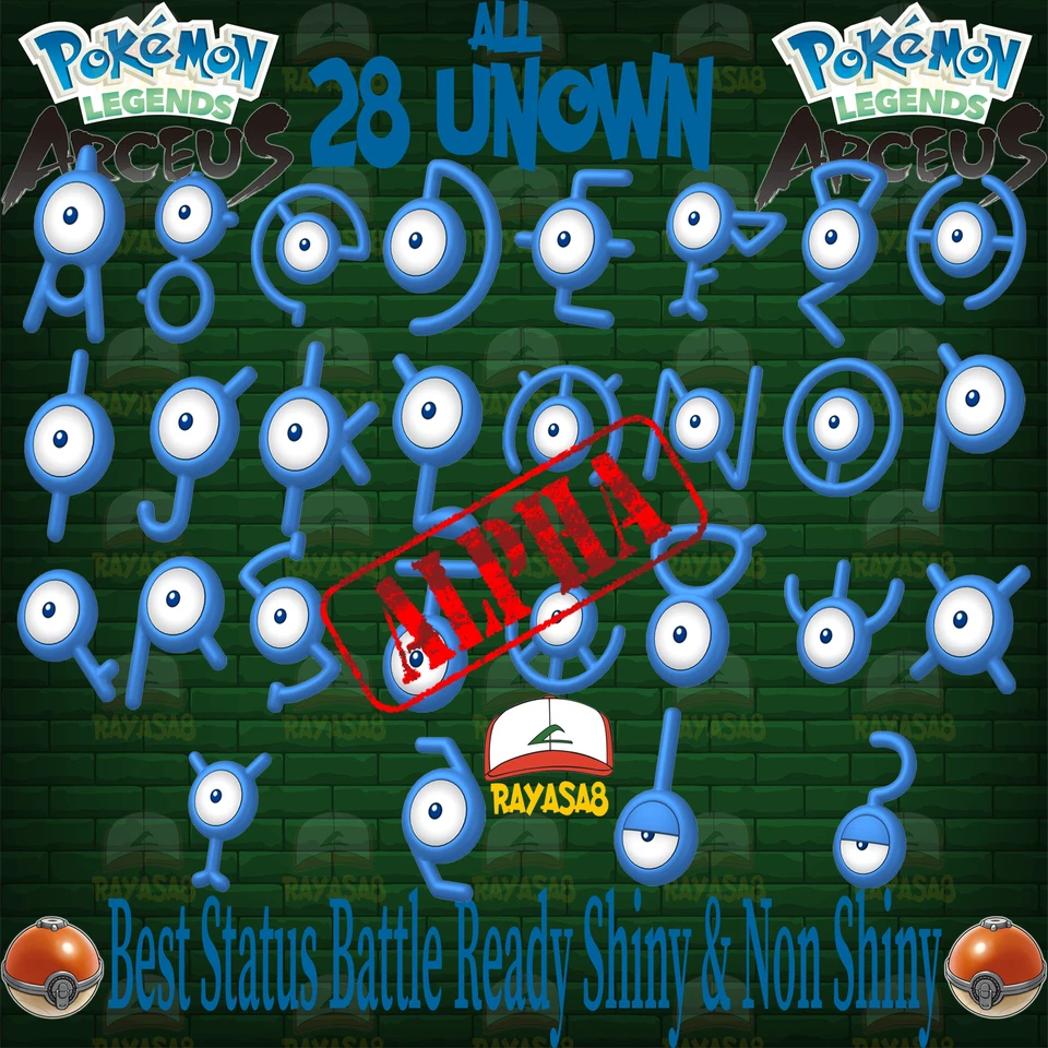 Unown Forms ALL 28 Alpha Pokémon Legends Arceus Pokémon Home
