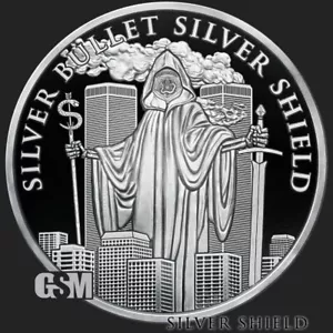 2023 Looming Shadow Proof "IN-HAND" 1OZ .999 Silver Shield - Penta-CON 9/11 AG - Picture 1 of 5