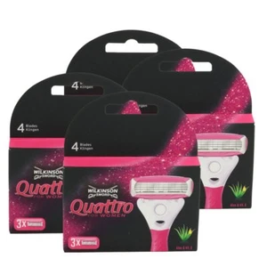 12 Wilkinson Sword Quattro For Women Rasierklingen 4 x 3 Klingen Ersatzklingen - Bild 1 von 2