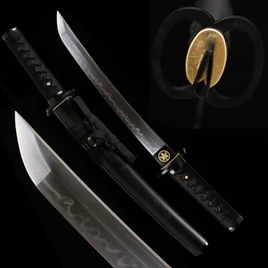 Mini Katana Espada Corta Samurai Japonesa Templada Arcilla Acero 20"" Negra Tanto T10 - Imagen 1 de 11