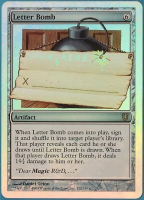 Letter Bomb FOIL Unhinged HEAVILY PLD Artifact Rare CARD (117762) ABUGames - Image 1 of 2