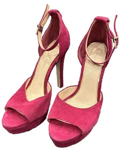 Jessica Simpson Maroon Velvet Strappy High Heels Size 9M Hardly Worn - Picture 1 of 9