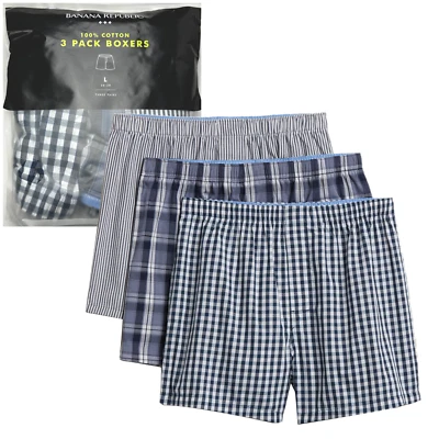 Calzoncillos boxer Banana Republic para hombre GRANDES a rayas a cuadros con guinga Foto 1 de 3