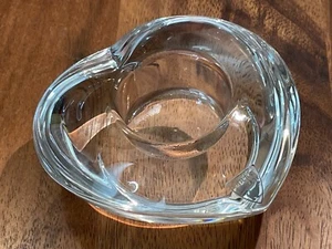 Orrefors Heart Shape Tealight Candle Holder Clear - Picture 1 of 6