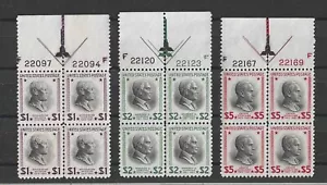 U.S., 1938, Scott #832-834, Presidential Plate Blocks, Mint, Never Hinged - Picture 1 of 1