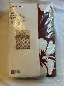Ikea Salepsrot Bettbezug 1 Kissenbezug rost geblümt weiß rot Twin 904.985.47 - Bild 1 von 5