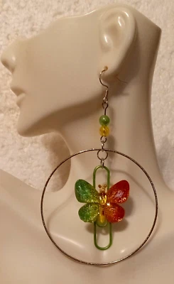 Aros Butterfly Dream: verde, amarillo y naranja Foto 1 de 3