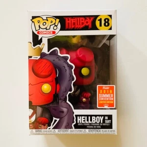 Funko Pop Comics #18 Vinyl Figurine Toy Hellboy In Suit 2018 Summer Con Limited - Picture 1 of 6