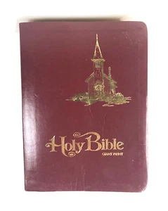Holy Bible in Giant Print King James Version Red Letter Edition Concordance 1975 - Picture 1 of 5